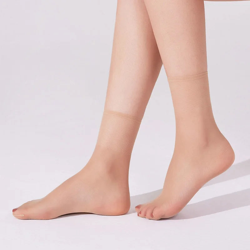 Pack de 10 pares de medias calcetín invisibles para mujer – finas, suaves y transpirables