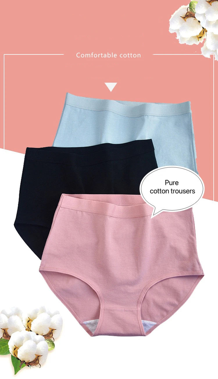Pack 3 Bragas Algodón – Talle Alto | Tallas Grandes | Ropa Interior Femenina Cómoda y Transpirable