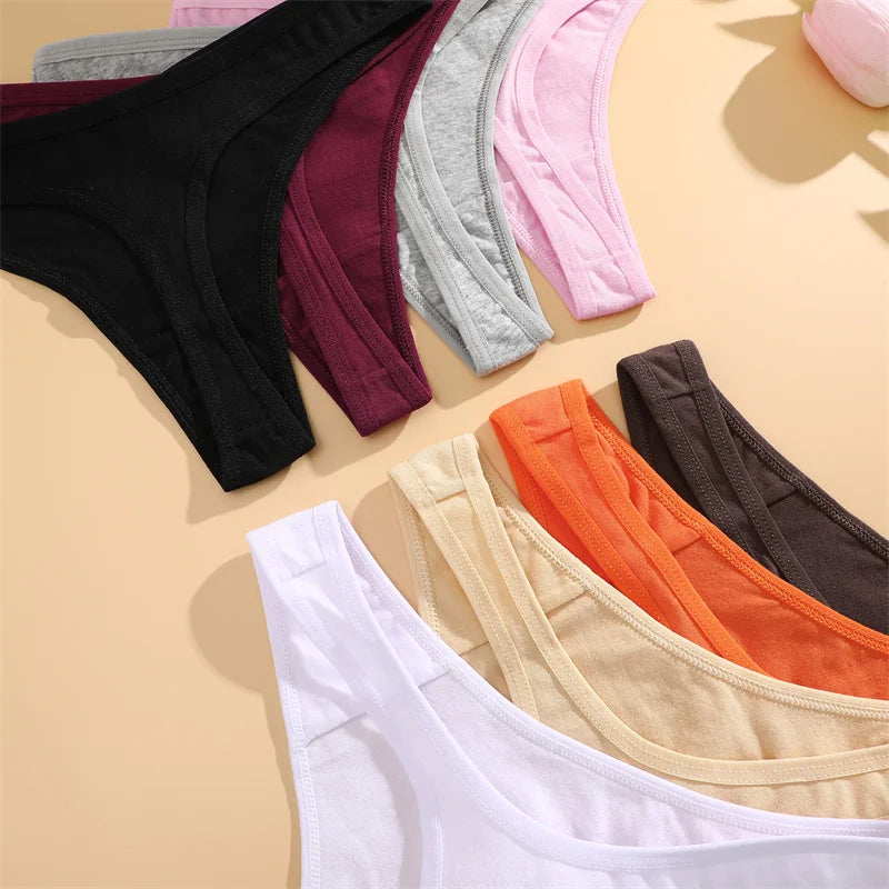 Pack 4 Tangas de Algodón para Mujer | Corte Bajo y Cintura en V
