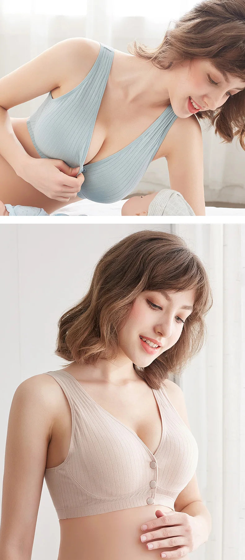 2 PCS | Sujetador Premamá de Algodón – Lactancia Cómoda y Transpirable