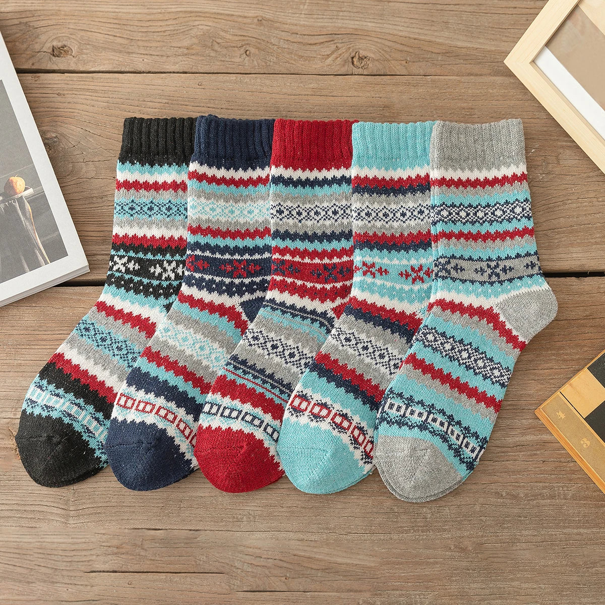 Pack 5 Pares de Calcetines Gruesos Invierno Hombre y Mujer