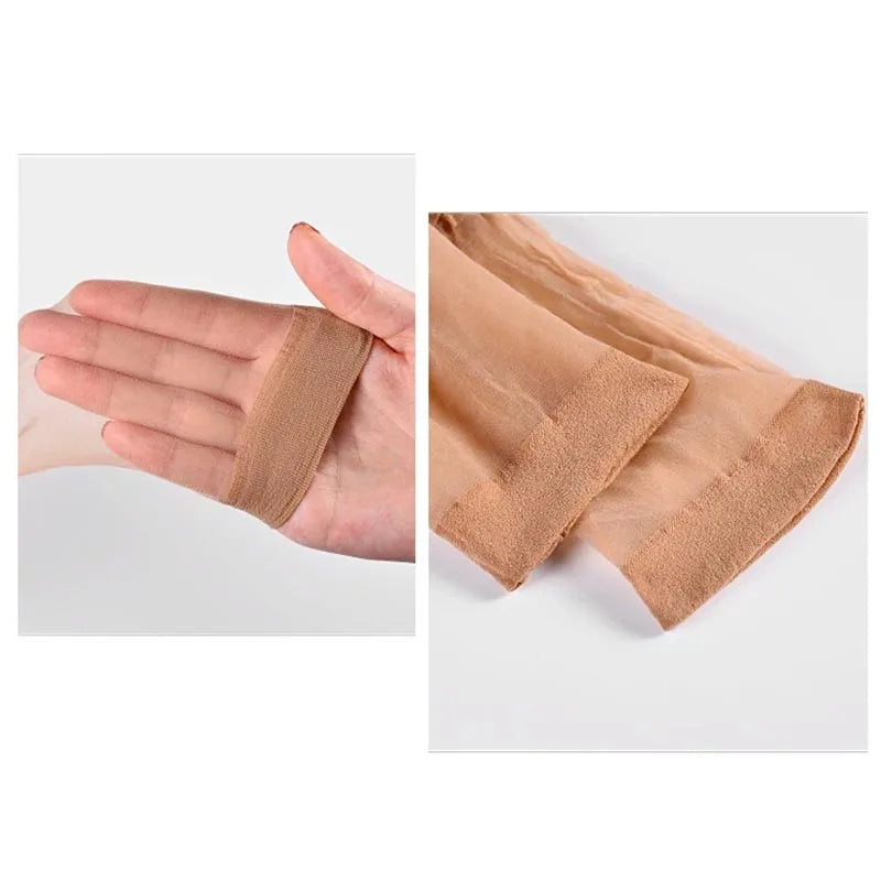 Pack de 10 pares de calcetines tipo seda para mujer – finos, frescos y elegantes