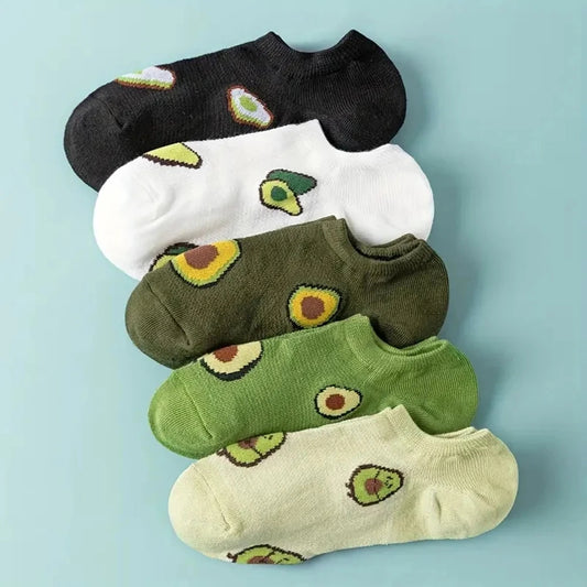 5 Pares calcetines finos estampados para mujer – estilo casual