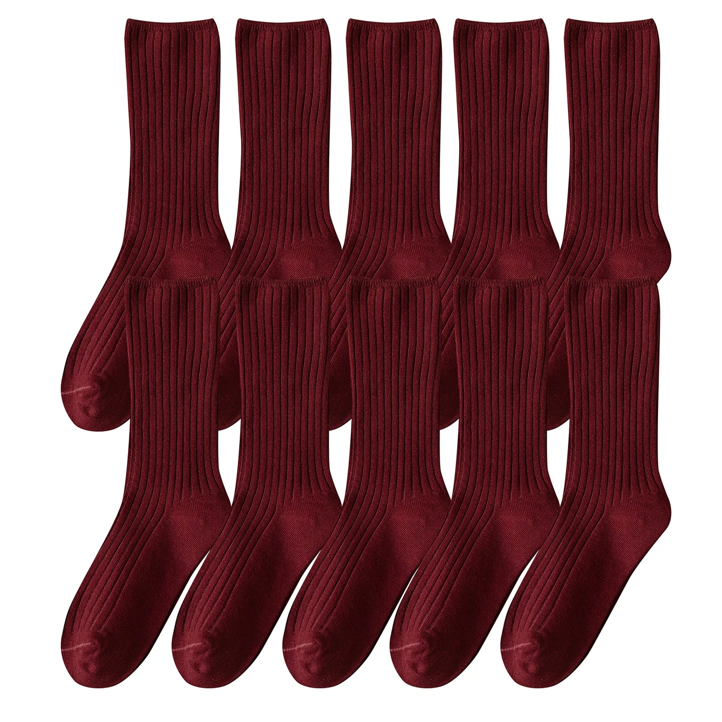 Pack de 10 calcetines básicos de algodón para mujer – altura media