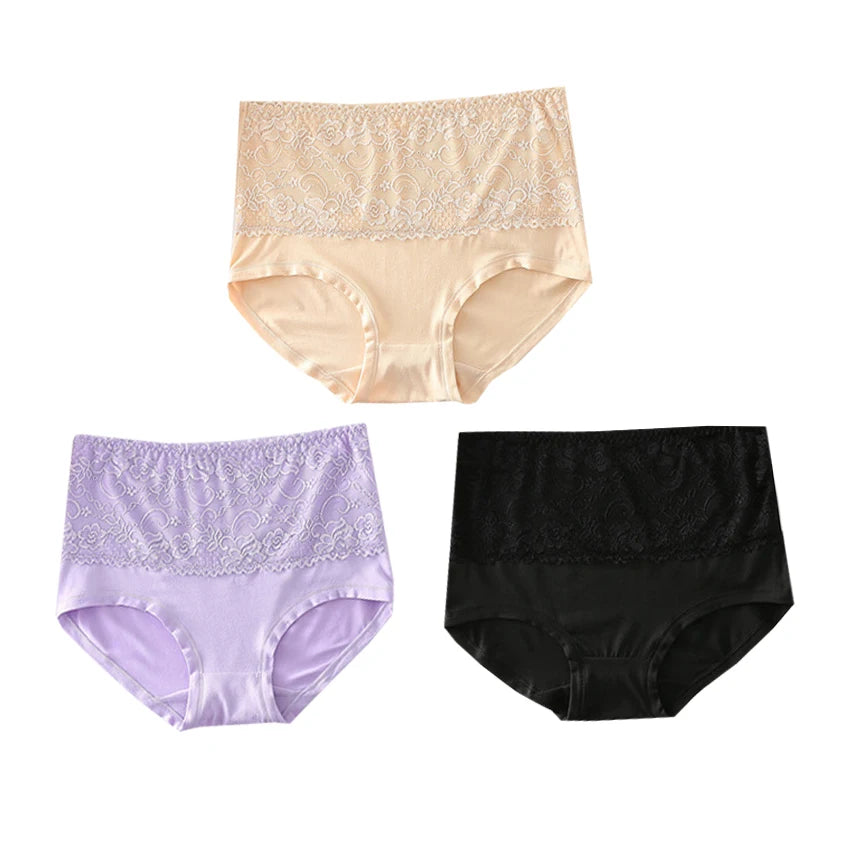 Pack - 3 pcs | Bragas Altas de Encaje