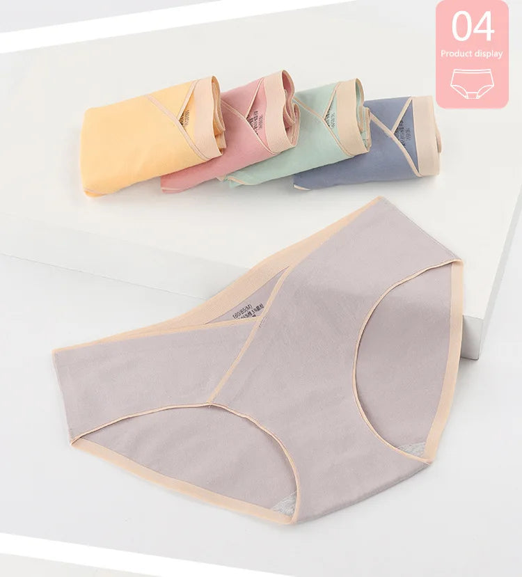 5 PCS | Braguitas Premamá de Algodón – Tiro Bajo, Sin Costuras, Transpirables y Suaves