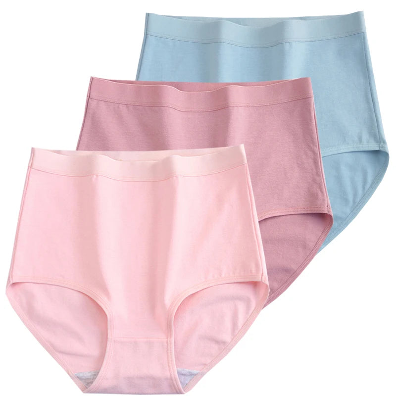 Pack 3 Bragas Algodón – Talle Alto | Tallas Grandes | Ropa Interior Femenina Cómoda y Transpirable