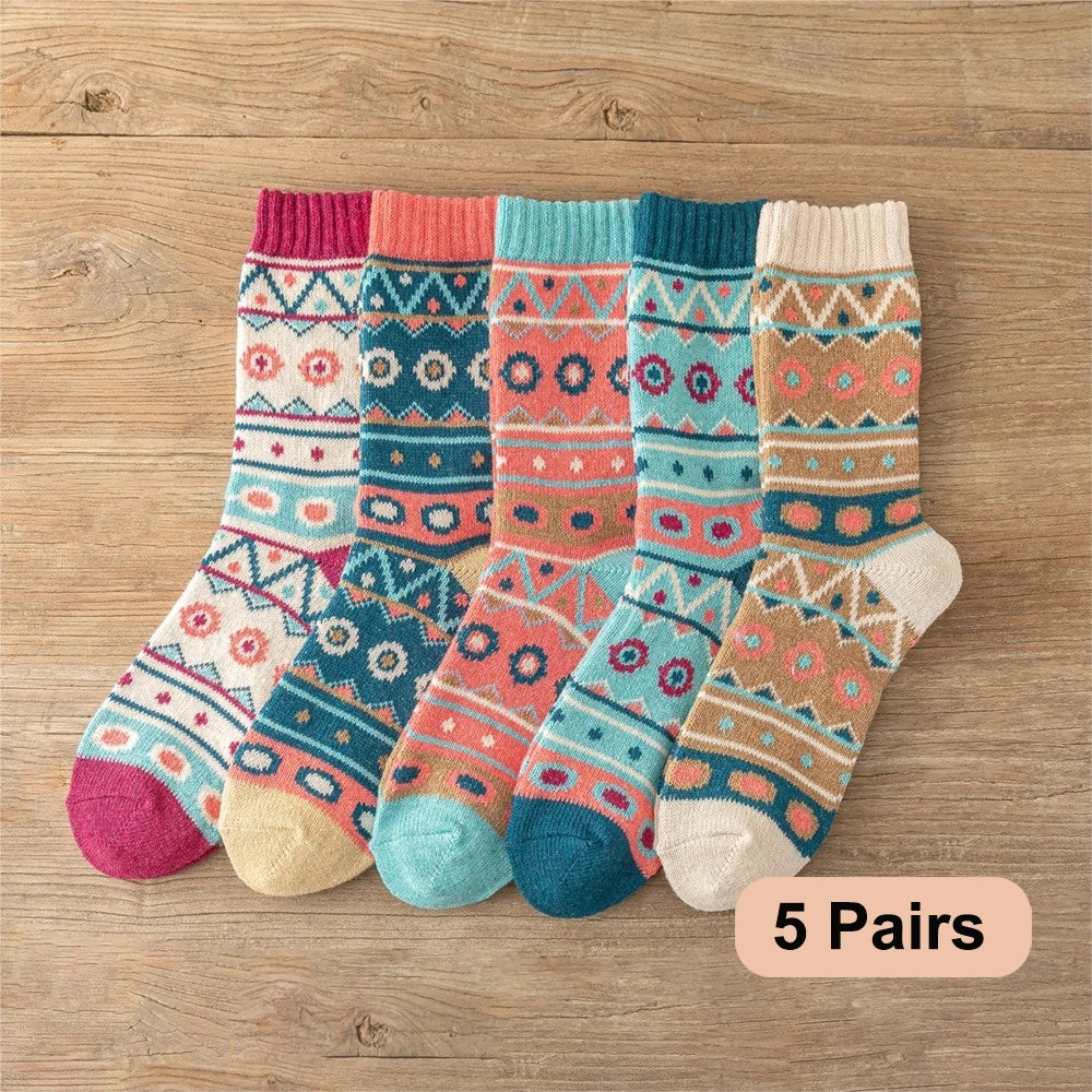 Pack 5 Pares de Calcetines Gruesos Invierno Hombre y Mujer