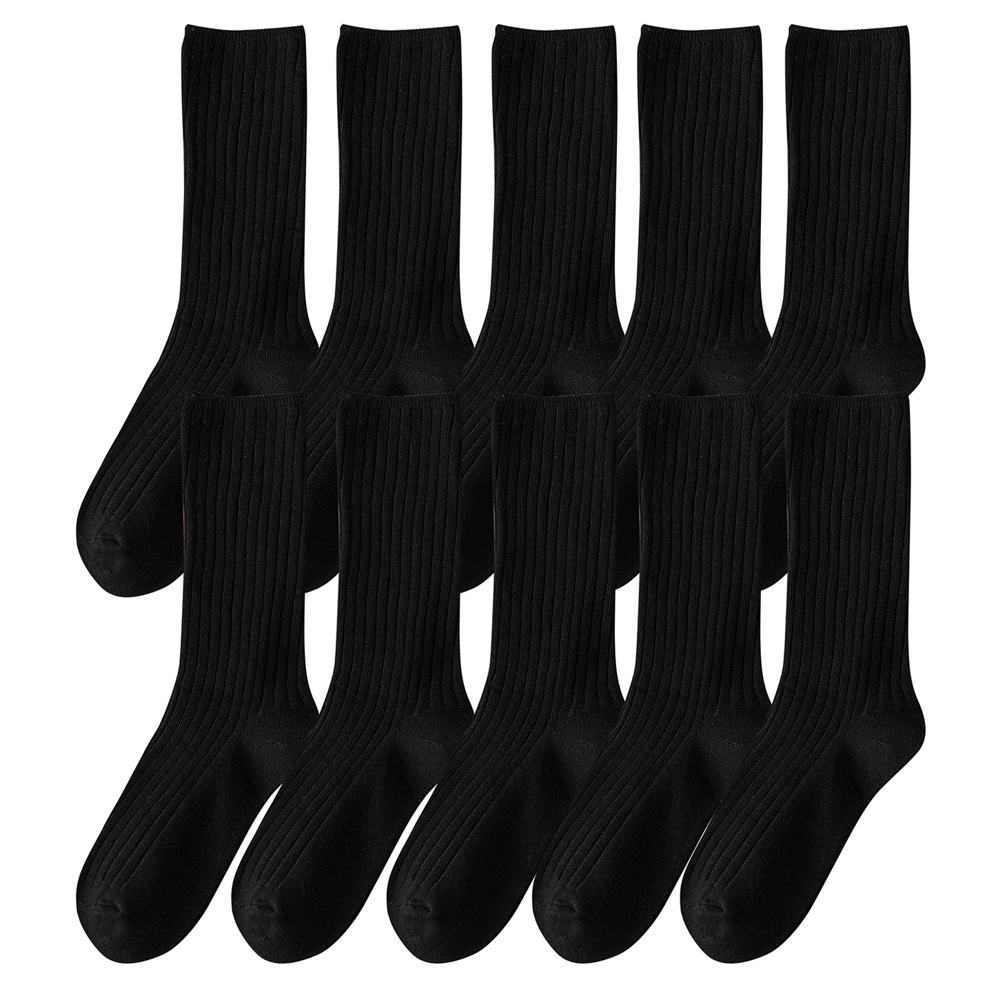 Pack de 10 calcetines básicos de algodón para mujer – altura media