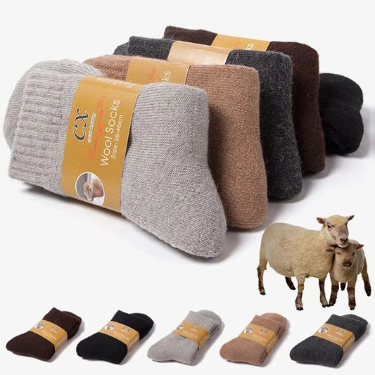Pack de 5 Pares de Calcetines Gruesos de Invierno – Diseño Liso y Térmico