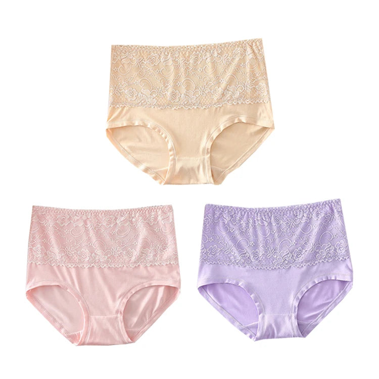 Pack - 3 pcs | Bragas Altas de Encaje