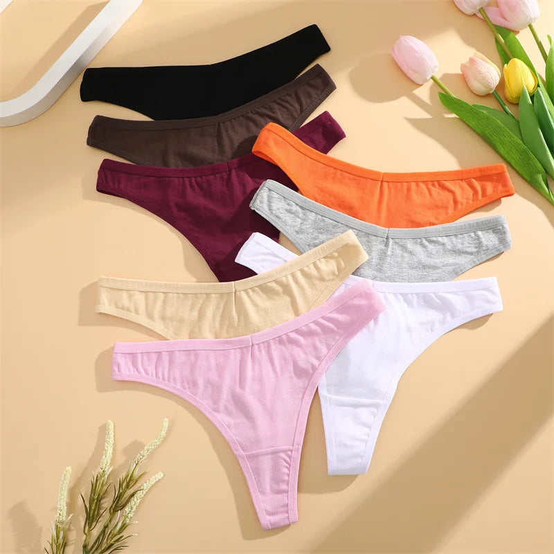 Pack 4 Tangas de Algodón para Mujer | Corte Bajo y Cintura en V