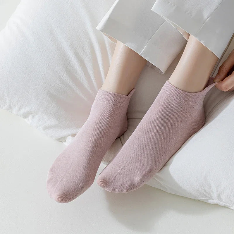 Pack de 5 pares de calcetines invisibles de algodón para mujer – frescos, cómodos y versátiles