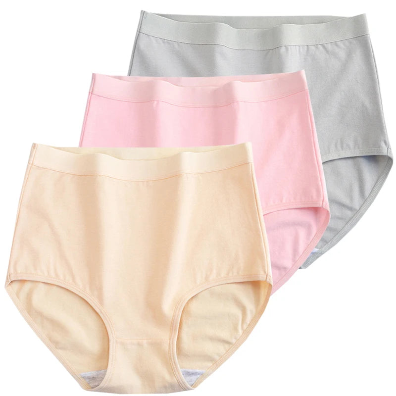 Pack 3 Bragas Algodón – Talle Alto | Tallas Grandes | Ropa Interior Femenina Cómoda y Transpirable