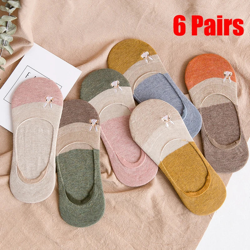6 Pares calcetines invisibles, antideslizantes.