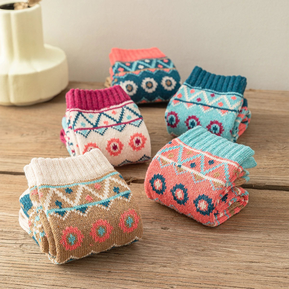 Pack 5 Pares de Calcetines Gruesos Invierno Hombre y Mujer