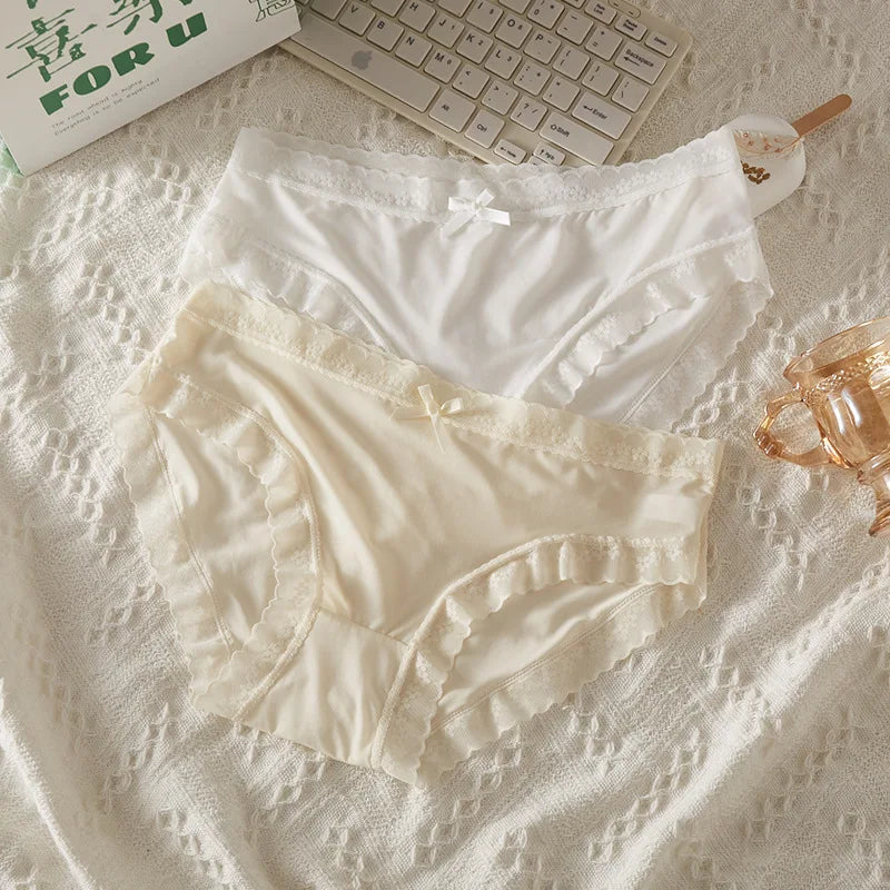 Pack 3 Braguitas Mujer con Encaje – Secado Rápido | Talle Bajo | Sin Costuras