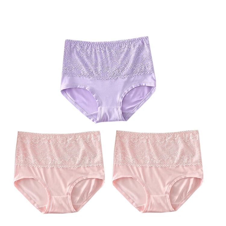 Pack - 3 pcs | Bragas Altas de Encaje