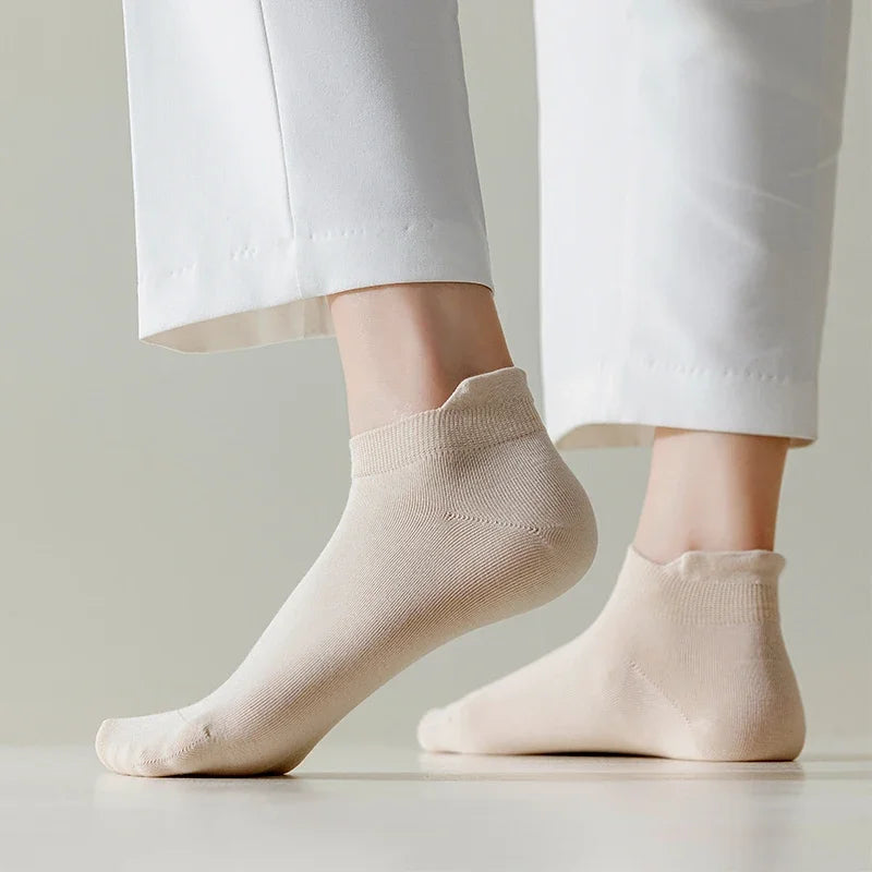 Pack de 5 pares de calcetines invisibles de algodón para mujer – frescos, cómodos y versátiles