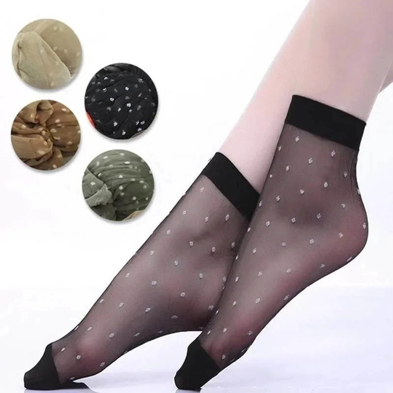 Pack de 5/10 pares de calcetines finos tipo media para mujer – transpirables y discretos