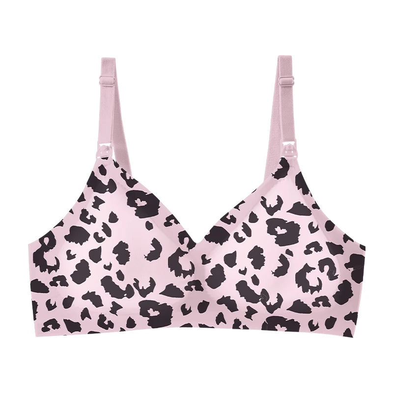 2 PCS | Sujetador de Lactancia con Estampado Leopardo – Sin Aros, Reforzado y Cómodo