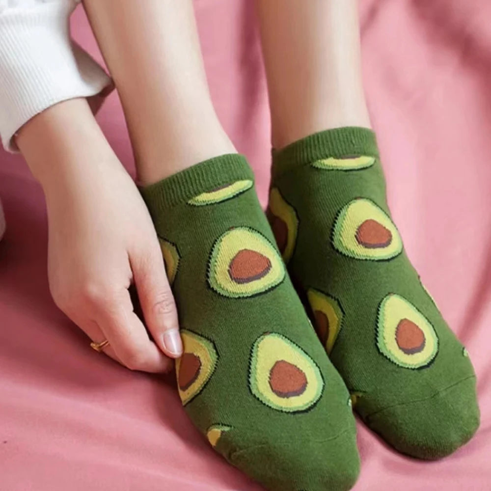 5 Pares calcetines finos estampados para mujer – estilo casual