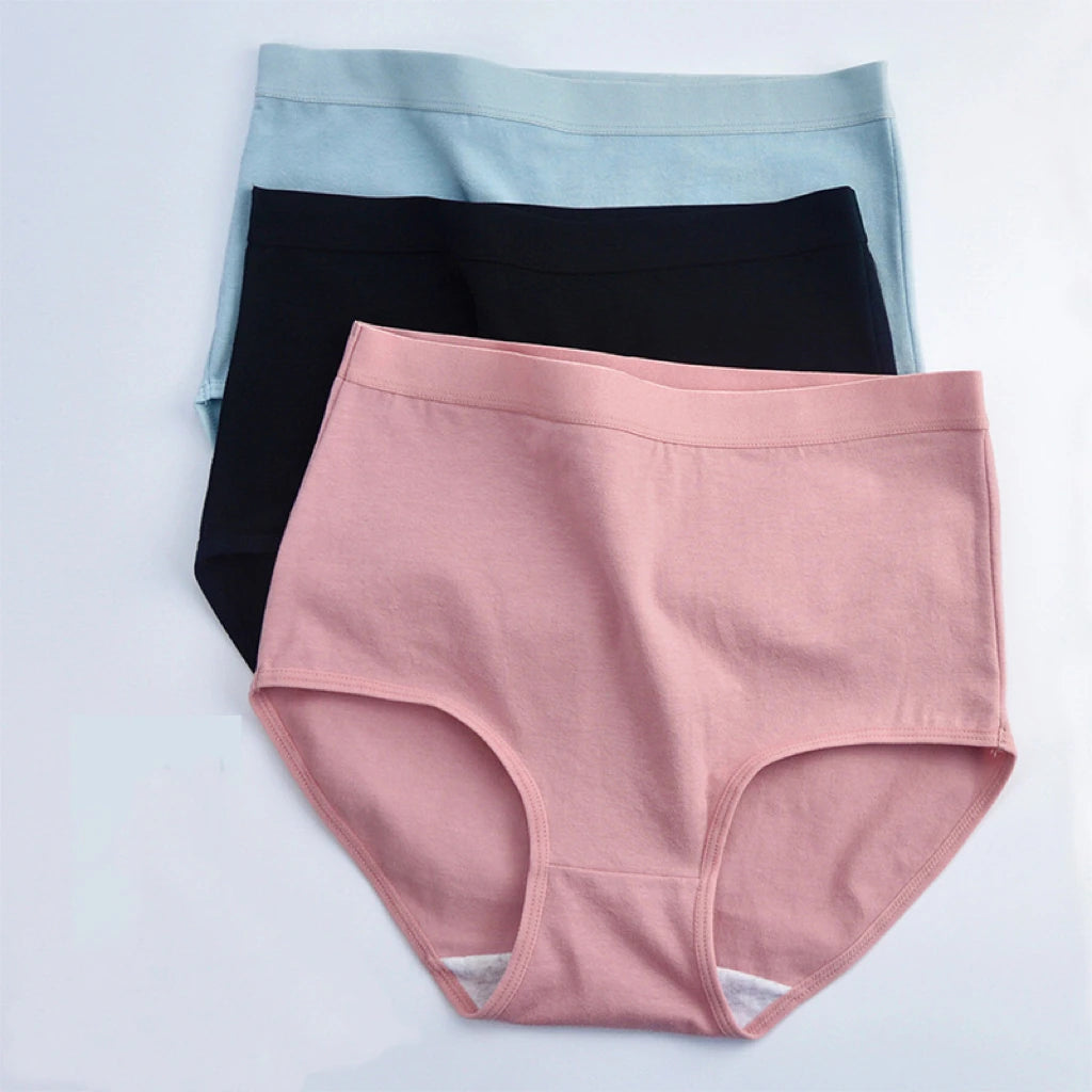 Pack 3 Bragas Algodón – Talle Alto | Tallas Grandes | Ropa Interior Femenina Cómoda y Transpirable