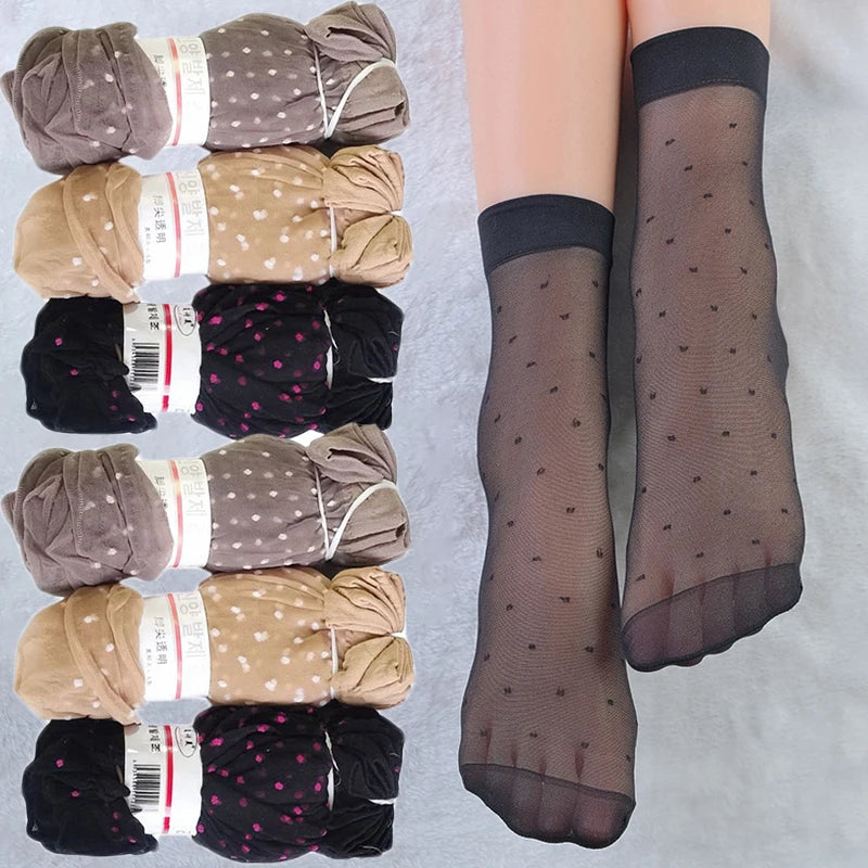 Pack de 5/10 pares de calcetines finos tipo media para mujer – transpirables y discretos