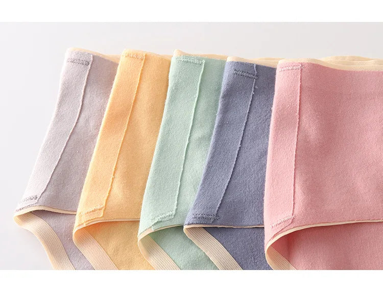 5 PCS | Braguitas Premamá de Algodón – Tiro Bajo, Sin Costuras, Transpirables y Suaves