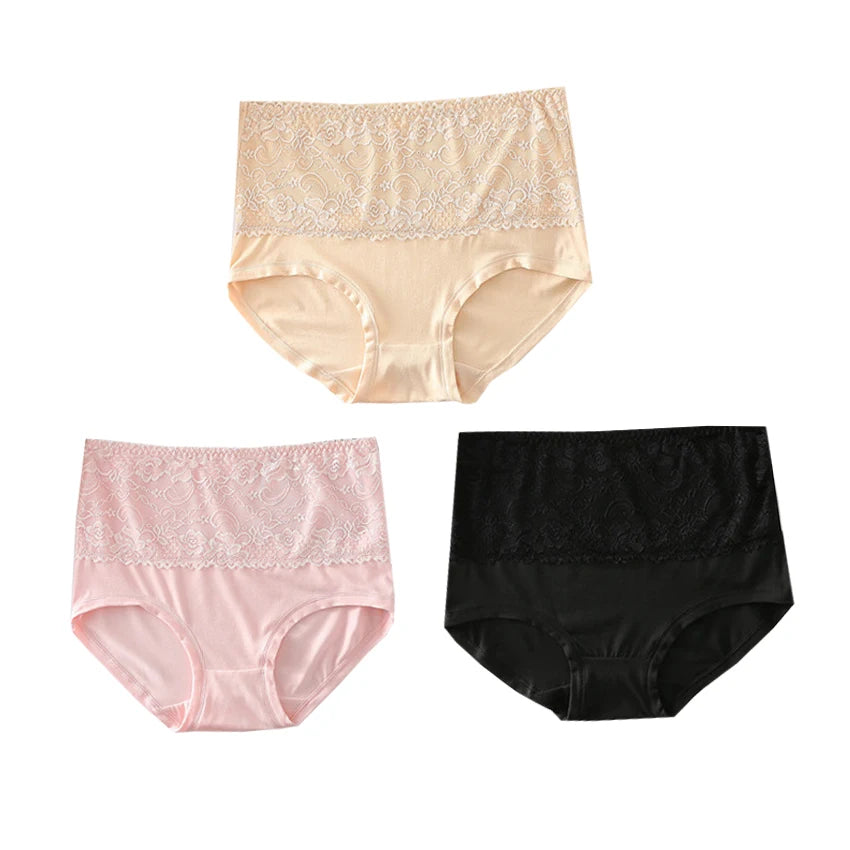 Pack - 3 pcs | Bragas Altas de Encaje