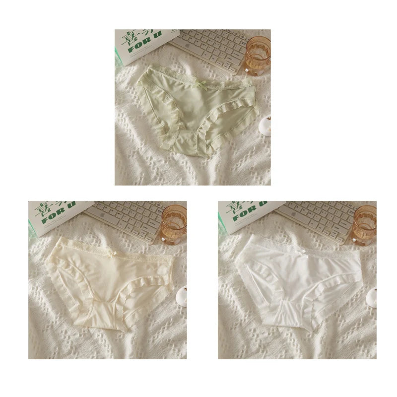 Pack 3 Braguitas Mujer con Encaje – Secado Rápido | Talle Bajo | Sin Costuras