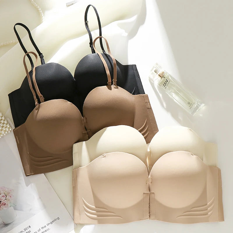 2 PCS | Sujetador Invisible sin Tirantes con Push-Up y Cierre Frontal
