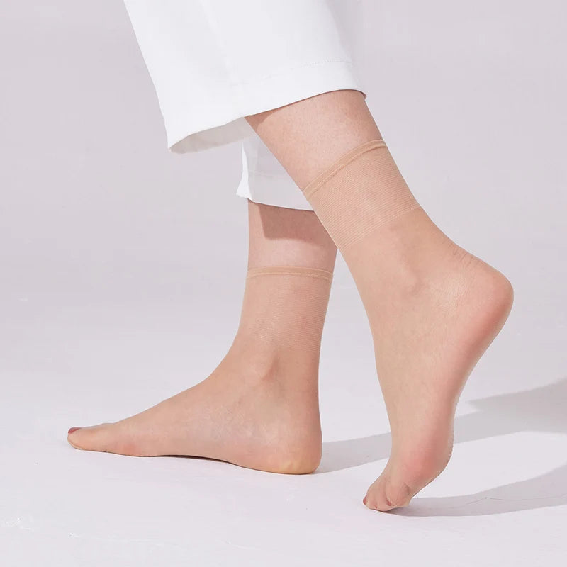 Pack de 10 pares de medias calcetín invisibles para mujer – finas, suaves y transpirables