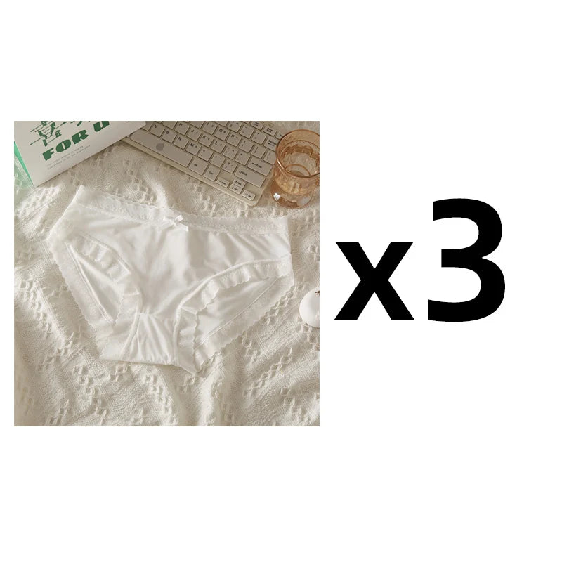 Pack 3 Braguitas Mujer con Encaje – Secado Rápido | Talle Bajo | Sin Costuras