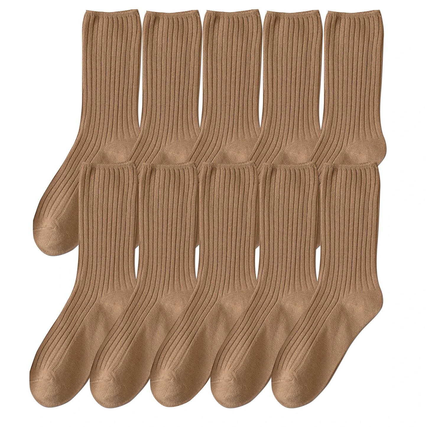 Pack de 10 calcetines básicos de algodón para mujer – altura media