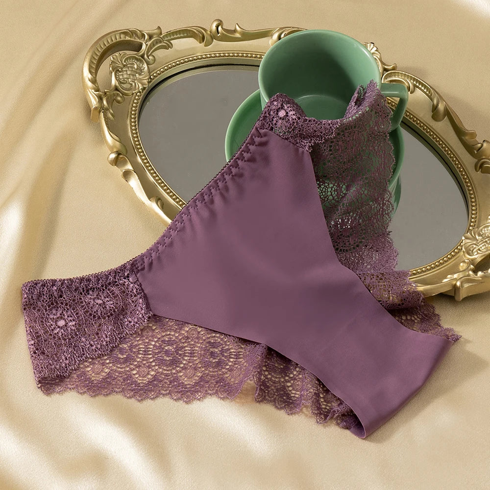 3 PCS | Bragas de encaje – Ice Silk, Talle Bajo y Súper Cómodas