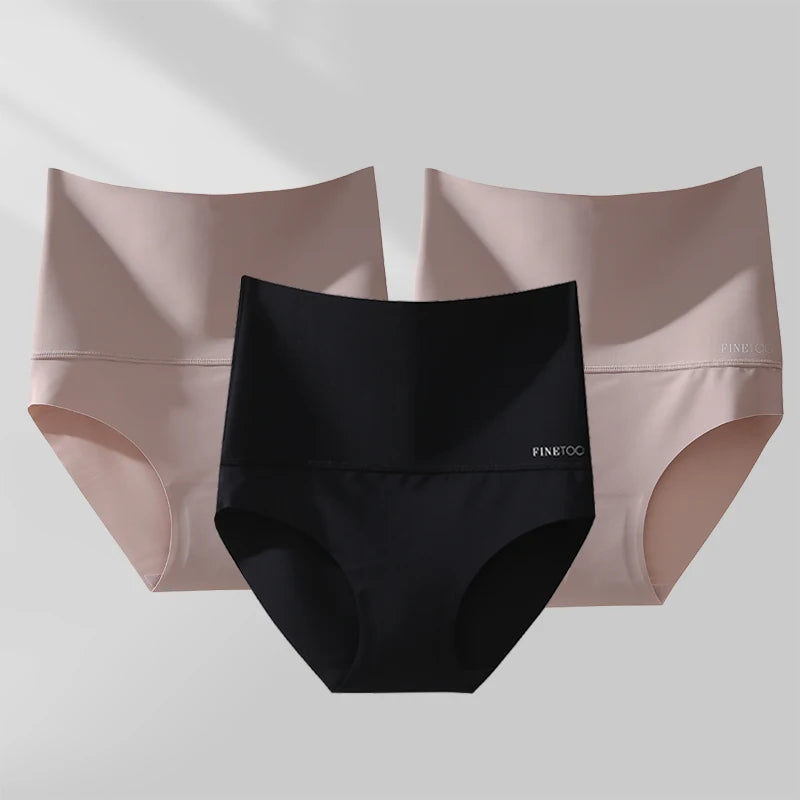 3PCS Braguita de talle alto para mujer – suave, elástica y discreta