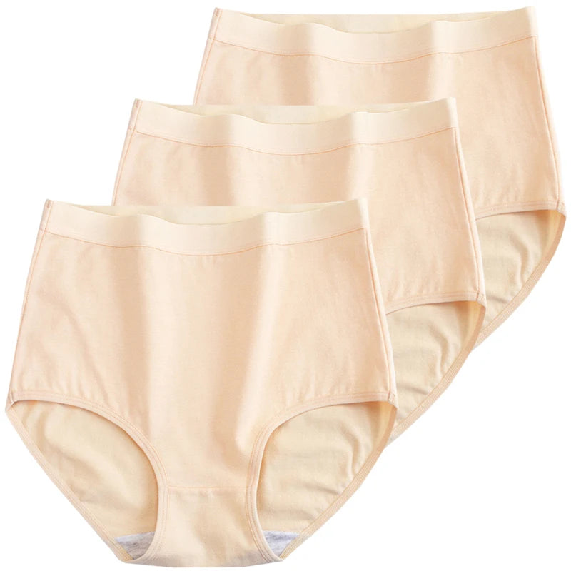 Pack 3 Bragas Algodón – Talle Alto | Tallas Grandes | Ropa Interior Femenina Cómoda y Transpirable