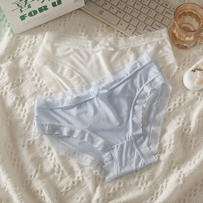 Pack 3 Braguitas Mujer con Encaje – Secado Rápido | Talle Bajo | Sin Costuras