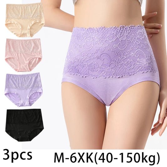 Pack - 3 pcs | Bragas Altas de Encaje
