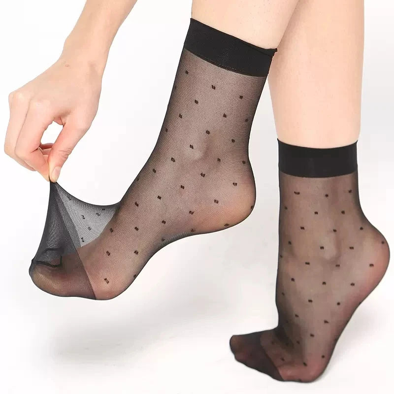 Pack de 5/10 pares de calcetines finos tipo media para mujer – transpirables y discretos