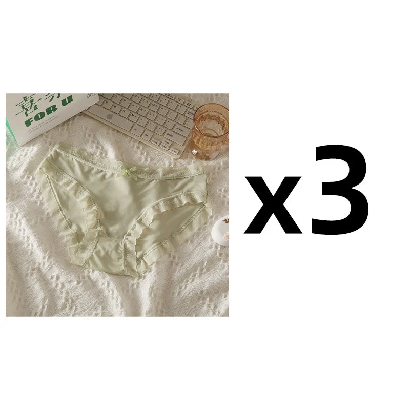 Pack 3 Braguitas Mujer con Encaje – Secado Rápido | Talle Bajo | Sin Costuras