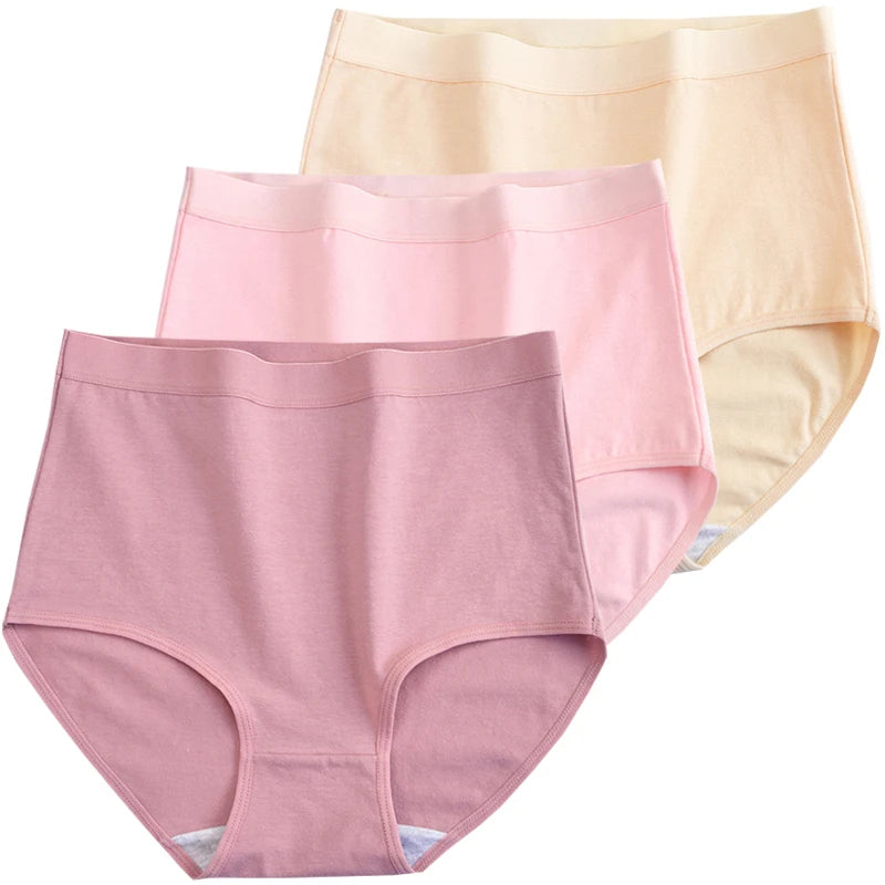 Pack 3 Bragas Algodón – Talle Alto | Tallas Grandes | Ropa Interior Femenina Cómoda y Transpirable