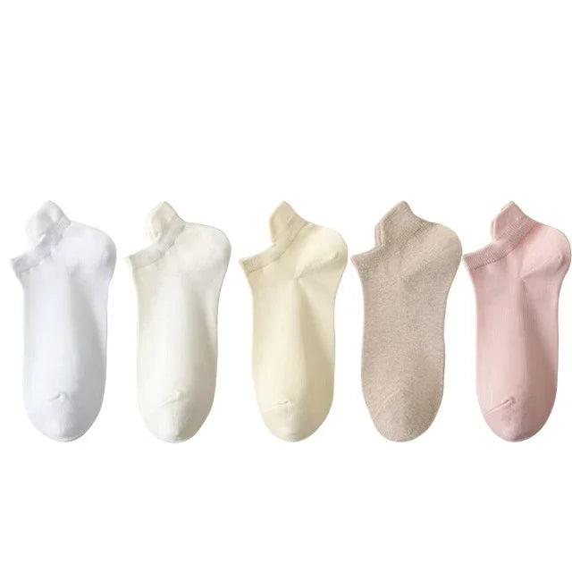 Pack de 5 pares de calcetines invisibles de algodón para mujer – frescos, cómodos y versátiles