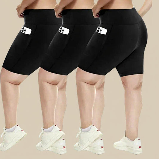 Leggins Cortos Talla Grande  |  Cintura Alta con Bolsillos |  – Cómodos y Versátiles